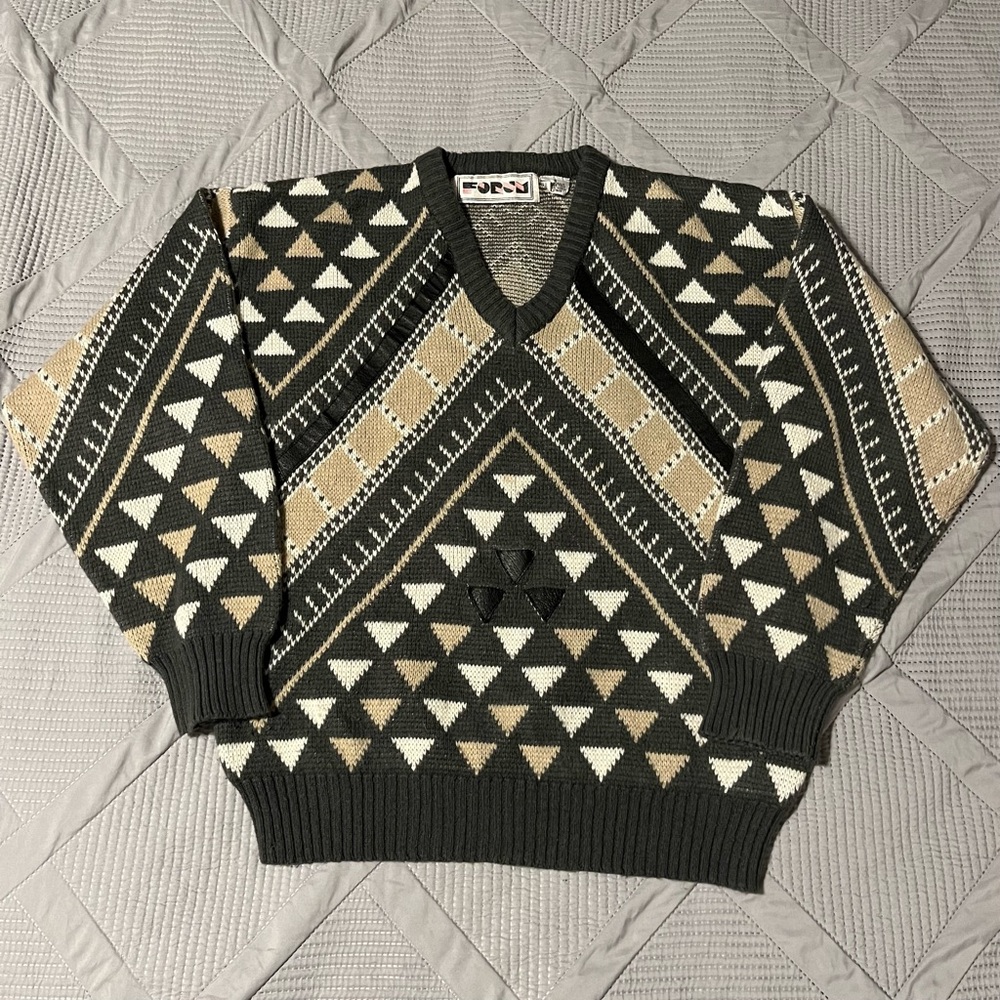 Vintage Forum Mens Geometric Sweater (S)